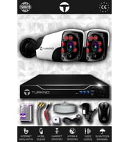 TURKNO 2 Kameralı Pania 2 Dış Kamera Set HDD'siz Full HD Gece Görüşlü Güvenlik Kamerası Sistemi