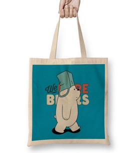 We Bare Bears Ice Bear Bez Çanta Uzun Saplı