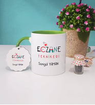 Eczane Teknikeri Kupa Bardak Yeşil ve Anahtarlık