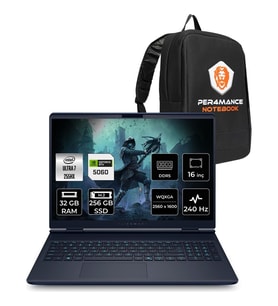 Dell Alienware 16X Aurora Core Ultra 7 255HX RTX 5060 8GB Gaming Laptop 32GB RAM 256GB SSD 16" QHD+ FreeDOS + Per4 Çanta AC16251CU732156WP319