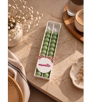 Mumelia Bubble Şamdan - Doğal Soya Kutulu Dekoratif Mum - 2'li - Yeşil - 1 Kutu