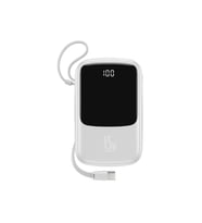 Baseus Qpow Lightning Kablolu Beyaz 10000 mAh Powerbank Teşhir