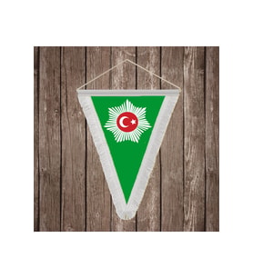 Abdülmecid Efendi Kişisel Hilafet Beyaz Saçaklı Üçgen Flama Bayrak Hatıra Flama