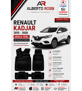 RENAULT KADJAR 2015 - 2026 Araca Özel Kauçuk 3D Profesyonel Oto Paspası