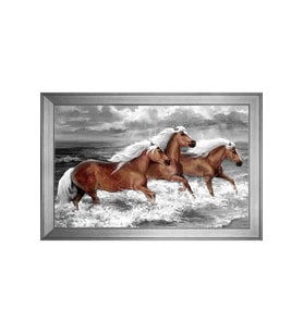 Hayvanlar Temalı Kanvas Tablo 80 x 110 cm Silver Çerçeve