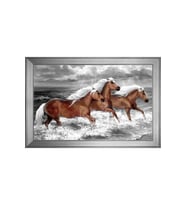Hayvanlar Temalı Kanvas Tablo 80 x 110 cm Silver Çerçeve
