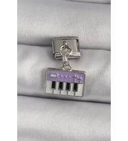316L Çelik Gümüş Renk Sallantı Mor Piyano Figür Nomination Charm 5886 - HPSBYI9886-2639