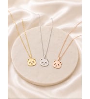 Kişiye Özel Panda Figürlü Kolye 925K Gümüş (Rose)