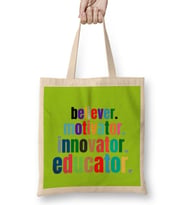 Teacher Gift-Learning Inspire-Science Student School -Inspirational KIDS WOMEN Men Bez Çanta Uzun Saplı