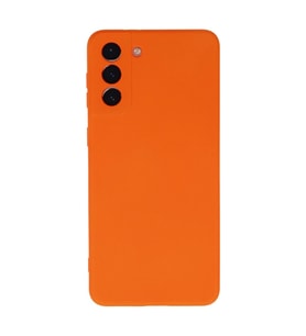 Samsung Galaxy S21 Plus Kılıf Nano İçi Kadife Silikon - Turuncu