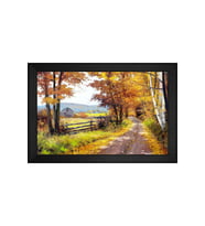 Manzara Temalı Kanvas Tablo 50 x 70 cm Siyah Çerçeve