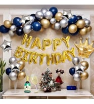 Altın Happy Birthday Zincir Balon Set