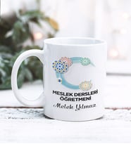 Meslek Dersleri Öğretmeni Tasarımlı Kişiye Özel Kupa Bardak (Beyaz)