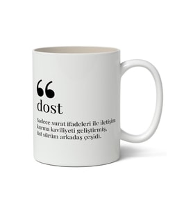 Dost Kelime Anlamı Baskılı Kupa Bardak Baskılı Kahve Kupa Bardak