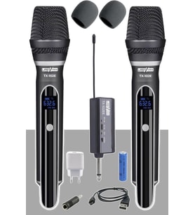Lastvoice Tx-102EE Şarjlı ÇİFTLİ EL Tipi Telsiz Kablosuz Mikrofon Seti UHF