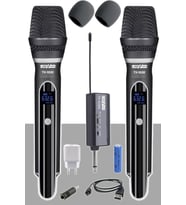 Lastvoice Tx-102EE Şarjlı ÇİFTLİ EL Tipi Telsiz Kablosuz Mikrofon Seti UHF
