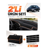 e-biz FORD MONDEO ÇUKURLU (1993-1996) Uyumlu Torpido + Tay Tüyü Çanta - Siyah-Kahverengi - FO020
