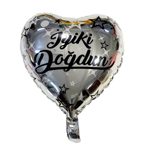 İyi Ki Doğdun Gümüş Kalp Folyo Balon 1 Adet