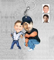 Kişiye Özel Baba Oğul Ahşap Anahtarlık-2