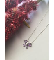 GÜMÜŞ AMETİST TAŞLI KELEBEK