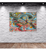 BK Home Üç Boyutlu Soyut Dalgalı Çizgiler Tasarımlı Kanvas Tablo 50x70cm-4