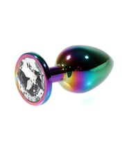 Metal Şeffaf Taşlı Rainbow  Plug Orta Boy