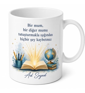 Dünya Eğitim Günü Bilgi Meşalesini Geleceğe Taşıyanlara Özel Baskılı Kupa Bardak Hediye