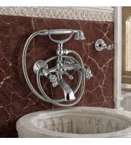 FKN Osmanlı Tarzı Krom El Duşlu Pirinç Gövdeli Hamam Kurna Bataryası