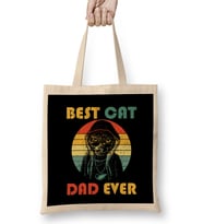 Best Cat Dad Ever Papa Cat Lover Bez Çanta Uzun Saplı