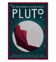 Art Deco Uzay Yolculuğu Posteri - Plüton Tablo Ahşap Poster Dekoratif