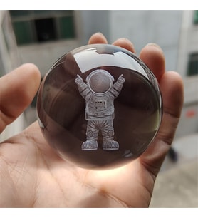 Dekoratif Astronot Temalı Işıklı Cam Küre 8cm*6cm
