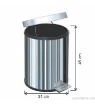 Garanti Metal 1015 Pedallı Çöp Kovası (30 Litre)