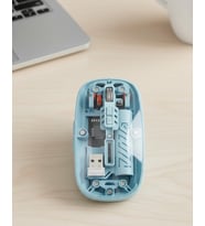 Bluetooth 5.2 ve 2.4G USB Kablosuz Mouse Pilli Mavi Tasarım