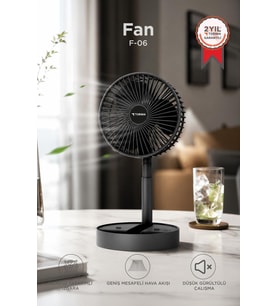 Torima Vantilatör 3 Kademeli Taşınabilir Şarjlı Klima Soğutucu Fan F06 Siyah