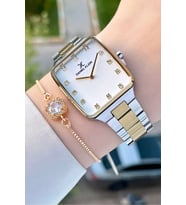 Daniel Klein DKISTE1107 Gold Gümüş Renk Hediye Paketli Kadın Kol Saati ve Bileklik