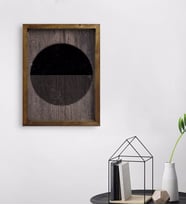 BK Home Modern Art Tasarımlı Doğal Masif Ahşap Çerçeveli Tablo 45x65cm-5