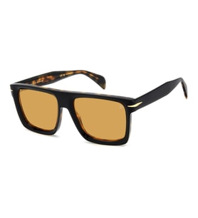 David Beckham Unisex Güneş Gözlüğü - Siyah Havana Kemik Çerçeve Turuncu Cam %100 UV Koruma 7134/S WR