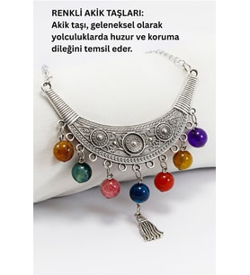 Otantik Metal Premium Araba Dikiz Ayna Süsü, Farklı Renklerde Akik Taşları, VIP Hediyelik