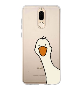 Huawei Mate 10 Lite Uyumlu Sevimli Ördek Desenli Şeffaf Telefon Kılıfı