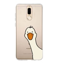 Huawei Mate 10 Lite Uyumlu Sevimli Ördek Desenli Şeffaf Telefon Kılıfı