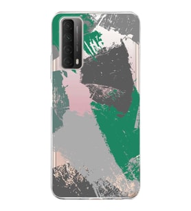 Huawei P Smart 2021 Uyumlu Kapak Brush Stroke Tasarımlı Şeffaf Silikon Kılıf