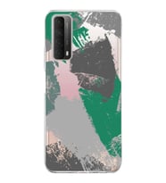 Huawei P Smart 2021 Uyumlu Kapak Brush Stroke Tasarımlı Şeffaf Silikon Kılıf