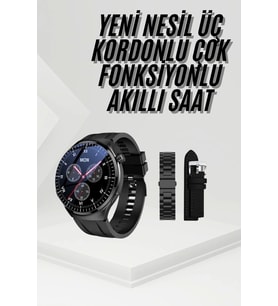 Amoled Ekran Metal Deri Silikon Kordonlu Uyku ve Sağlık Takibi