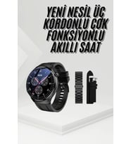 Amoled Ekran Metal Deri Silikon Kordonlu Uyku ve Sağlık Takibi