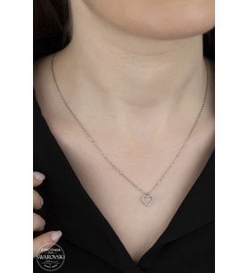 Union Swarovski Zirconia Kadın Kalp Gümüş Kolye