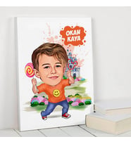 Maceraperest Erkek Çocuk Karikatürlü Kanvas Tablo