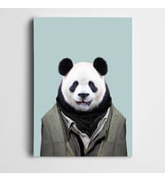 Atkılı Panda Kanvas Tablo