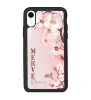 iPhone XR Uyumlu Dikey Sakura Tasarımlı Glossy Telefon Kılıfı