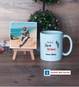 Tarih Öğretmeni Fotoğraflı Dekoratif Taş, Kupa Bardak Beyaz Hediye (Model 1)