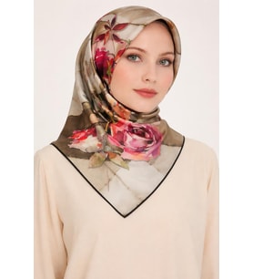 Aker Polyester Rayon Eşarp 7488769 (Yeşil-Siyah)